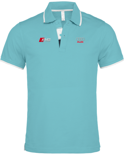 Audi RS Polo Shirt Men border neck