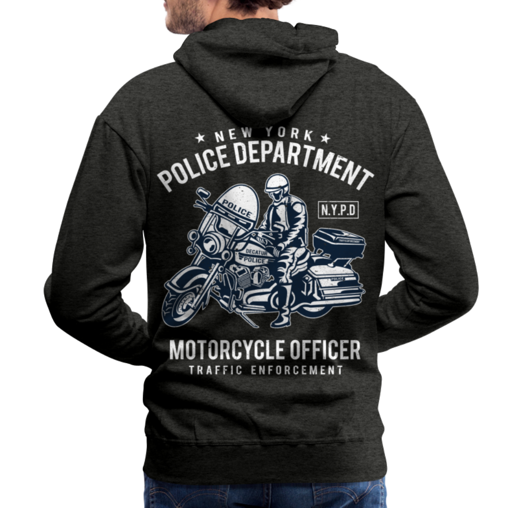 New York Police Department Motorcycle Officer Men’s Premium Hoodie - charcoal grey