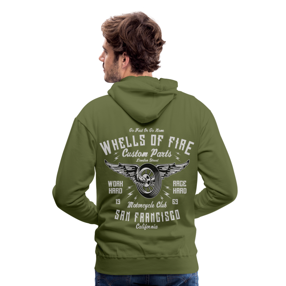 Wheels of fire Motorcycle Club Men’s Premium Hoodie - olive green