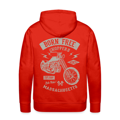 choppers Born Free Motorcycle Men’s Premium Hoodie - red