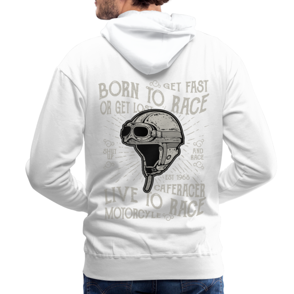 Born to Race Car's Men’s Premium Hoodie - white