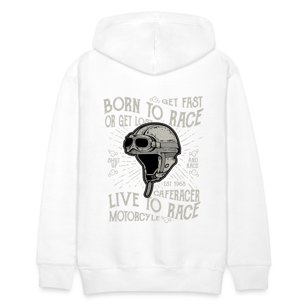 Born to Race Car's Men’s Premium Hoodie - white