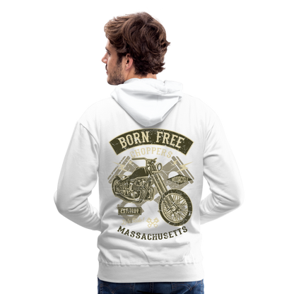 Born Free Choppers Motorcycle Men’s Premium Hoodie - white