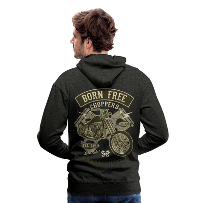 Born Free Choppers Motorcycle Men’s Premium Hoodie - charcoal grey