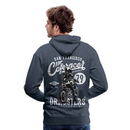 Motorcycle San Francisco Caferacer Men’s Premium Hoodie - heather denim