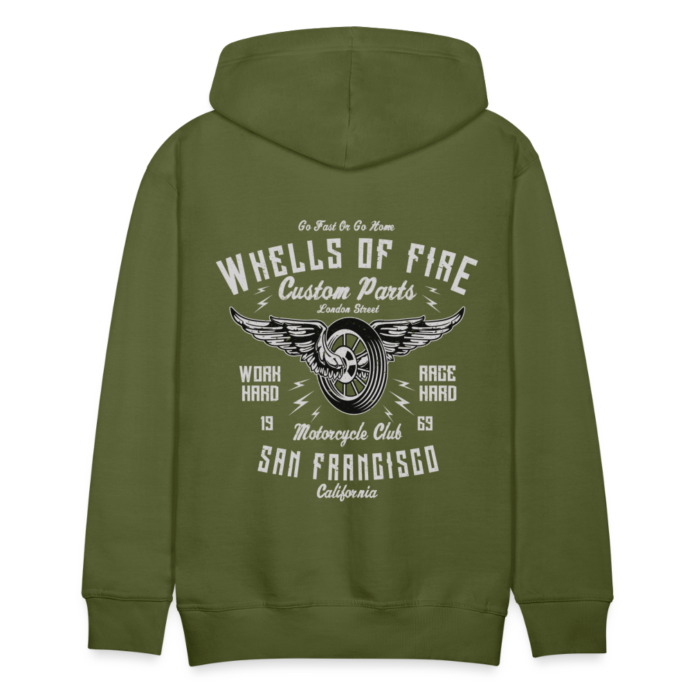 Wheels of fire Motorcycle Club Men’s Premium Hoodie - olive green