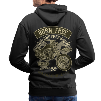 Born Free Choppers Motorcycle Men’s Premium Hoodie - black