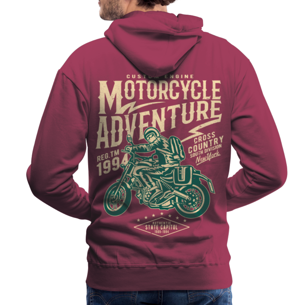 Motorcycle Adventure Men’s Premium Hoodie - bordeaux