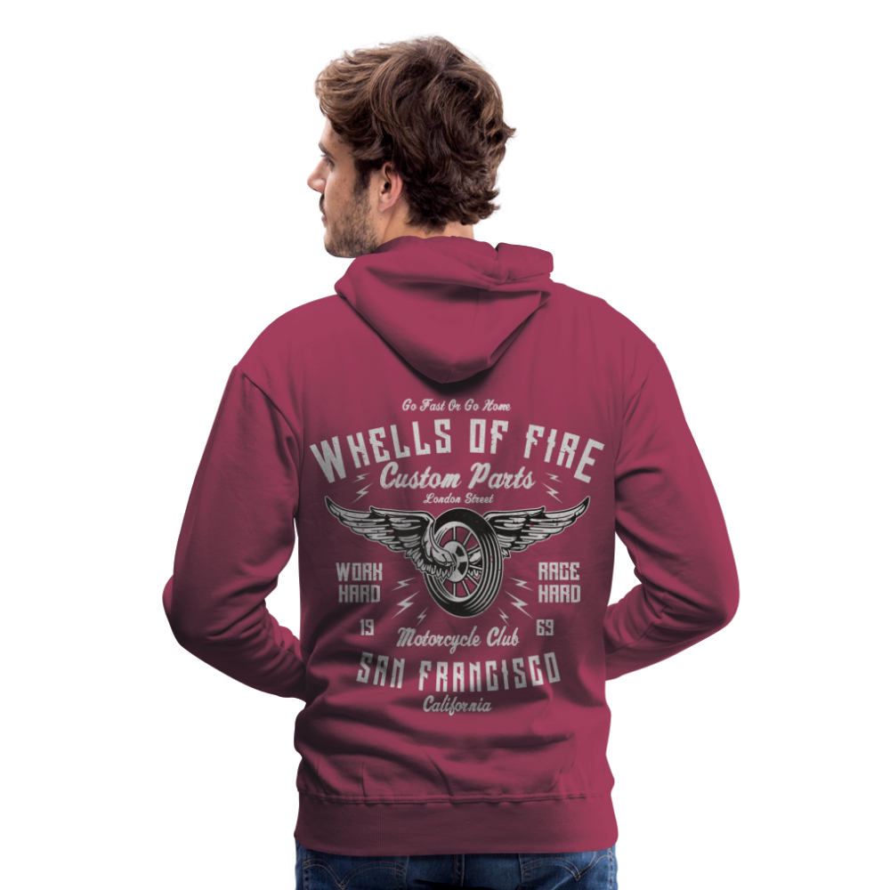 Wheels of fire Motorcycle Club Men’s Premium Hoodie - bordeaux