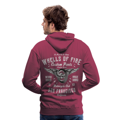 Wheels of fire Motorcycle Club Men’s Premium Hoodie - bordeaux