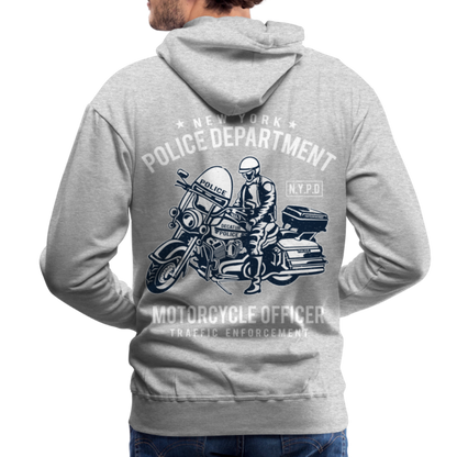 New York Police Department Motorcycle Officer Men’s Premium Hoodie - heather grey