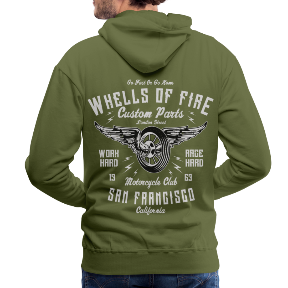 Wheels of fire Motorcycle Club Men’s Premium Hoodie - olive green