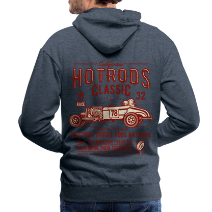 Hot Rods Race Classic Men’s Premium Hoodie - heather denim