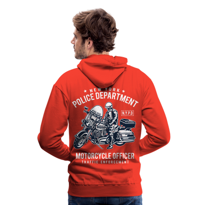 New York Police Department Motorcycle Officer Men’s Premium Hoodie - red