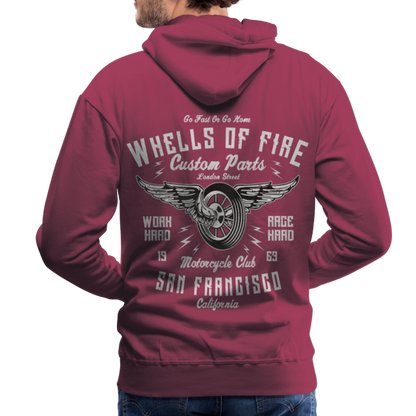 Wheels of fire Motorcycle Club Men’s Premium Hoodie - bordeaux