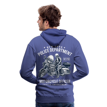 New York Police Department Motorcycle Officer Men’s Premium Hoodie - royal blue