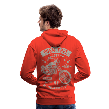 choppers Born Free Motorcycle Men’s Premium Hoodie - red