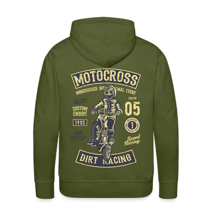 Motocross design Motorcycle Men’s Premium Hoodie - olive green