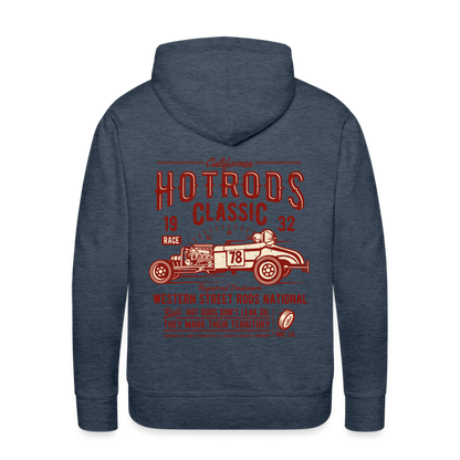 Hot Rods Race Classic Men’s Premium Hoodie - heather denim