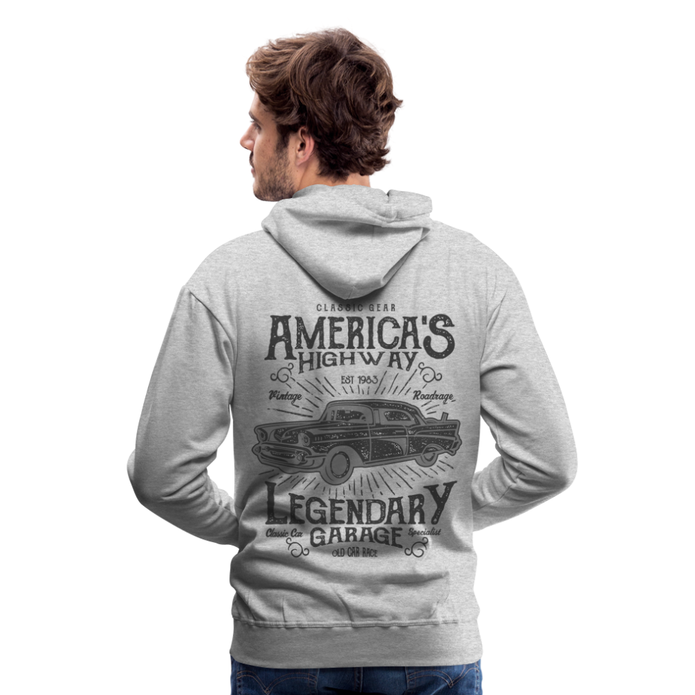 vintage car design America Highway Men’s Premium Hoodie - heather grey