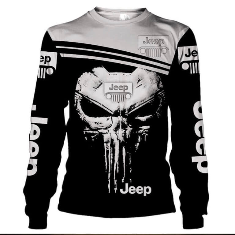 Jeep Black White Skull Unisex Hoodies 3D