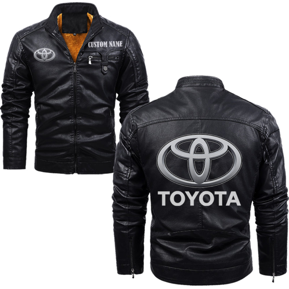 Toyota Personalized Fleece Leather Jacket V01