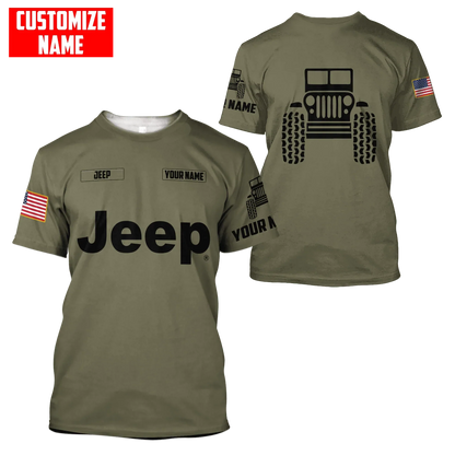 Jeep Custom Name Unisex Olive Hoodies All Over Print 3D