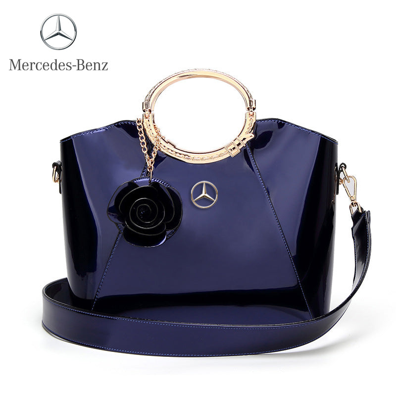 Mercedes Bright Lacquered Platinum Leather Bag-bag-Driver Apparel-Purple-Driversapparel.com