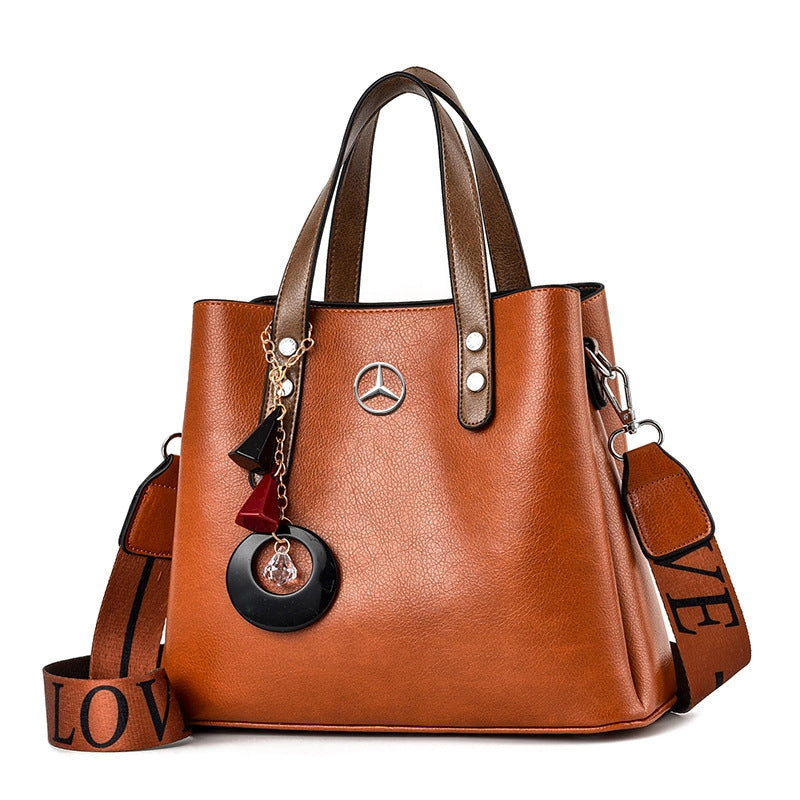 Mercedes Luxury Leather Women Handbag-bag-Driver Apparel-Brown-Driversapparel.com