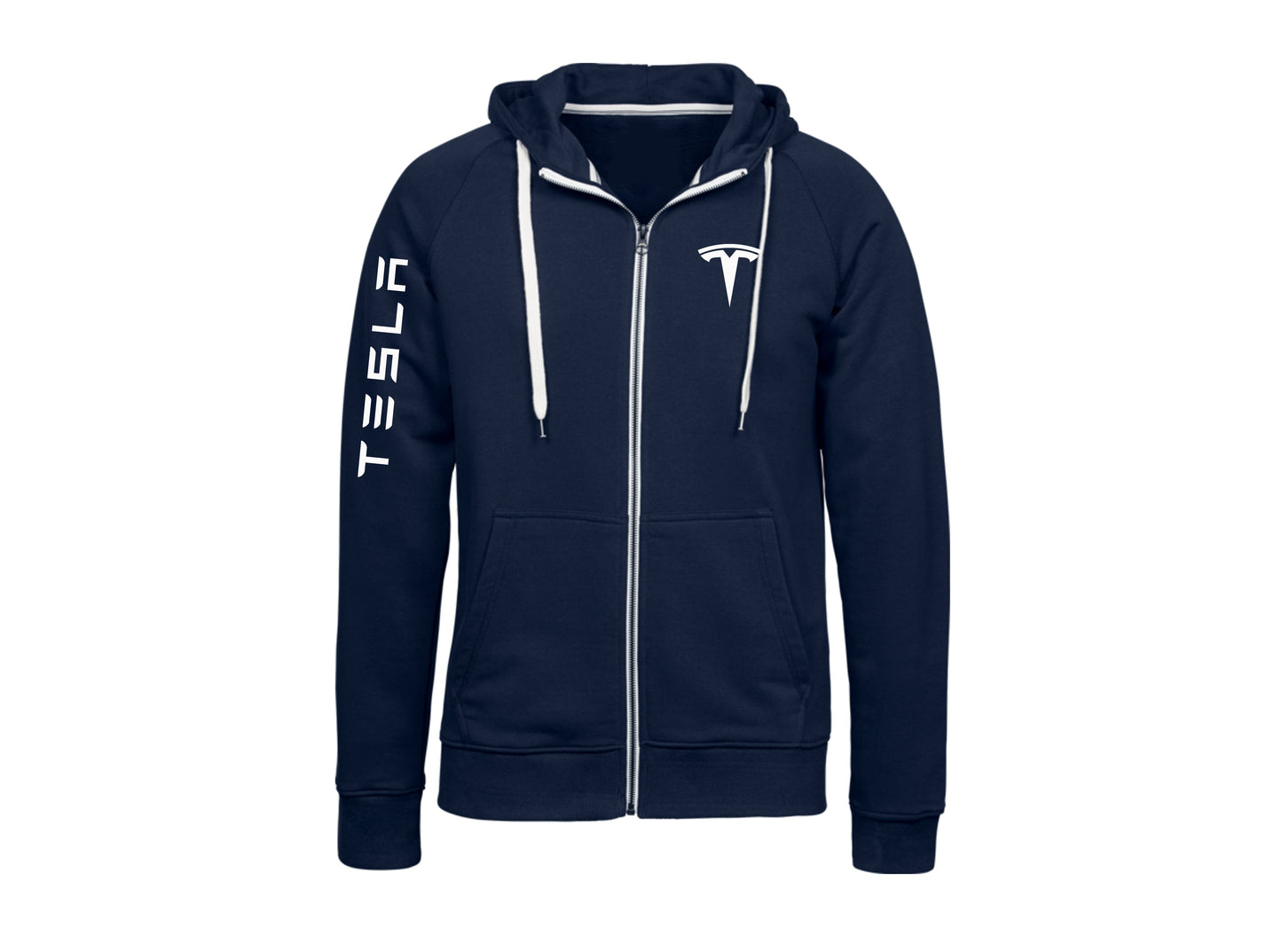 Tesla Contrast Zipper Hoodie_Driver_Clothing