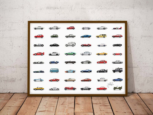 Ultimate Classic Car Poster: Iconic Cars of the 20th Century