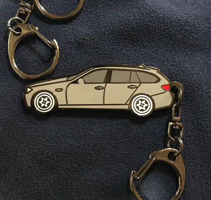 BMW Enamel Keychain for Touring Wagons (E91, E36) - 6 Colors (SILVER)