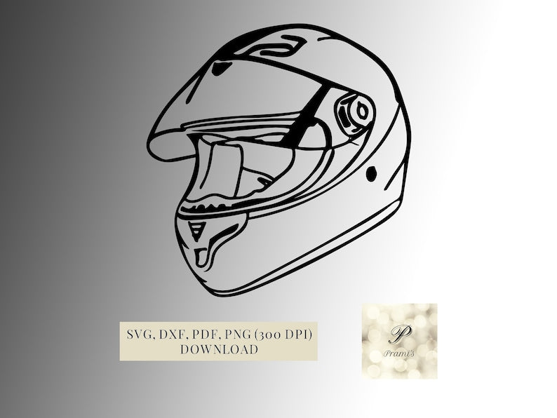 Motorcycle Helmet SVG Cut File for Crafters