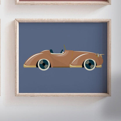 Vintage Car Collection Nursery Wall Art