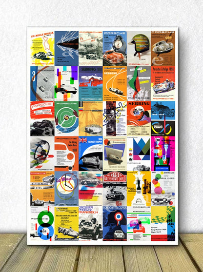 Vintage Porsche Racing Poster Collection