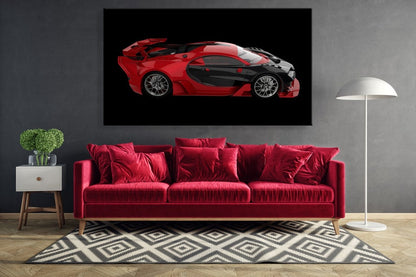 Revved-Up Red & Black Sports Car Wall Art