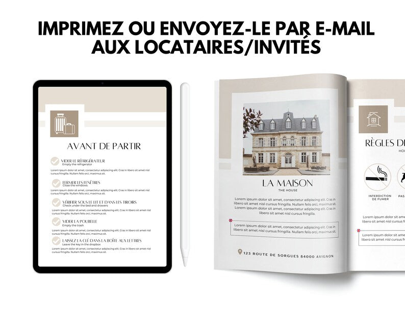 French-English Airbnb Welcome Guide and Poster Template