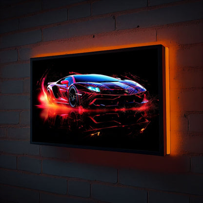 Neon Lamborghini Prints for Sports Car Enthusiasts