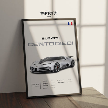 Bugatti Centodieci: Modern Supercar Wall Art