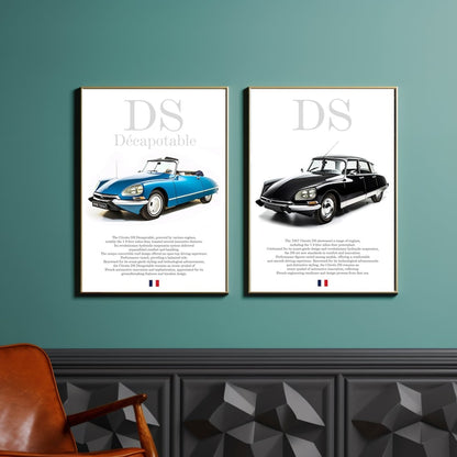 Vintage Citroën DS Poster: Iconic French Car Art for Enthusiasts