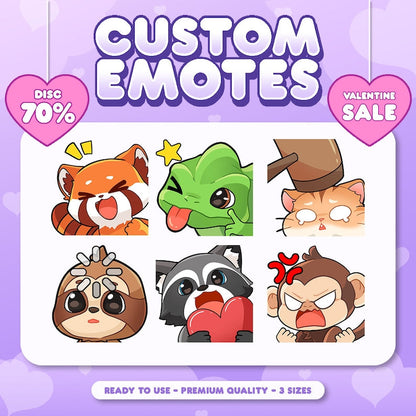 Premium Custom Anime Chibi Emotes for Twitch, Discord, YouTube