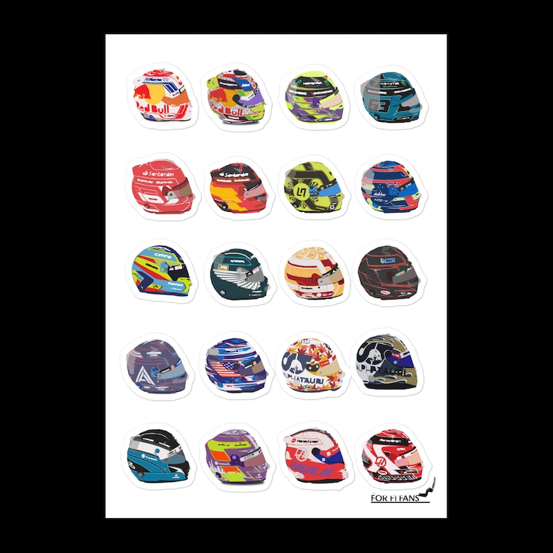 F1 Driver Helmet Stickers | 2024 Season