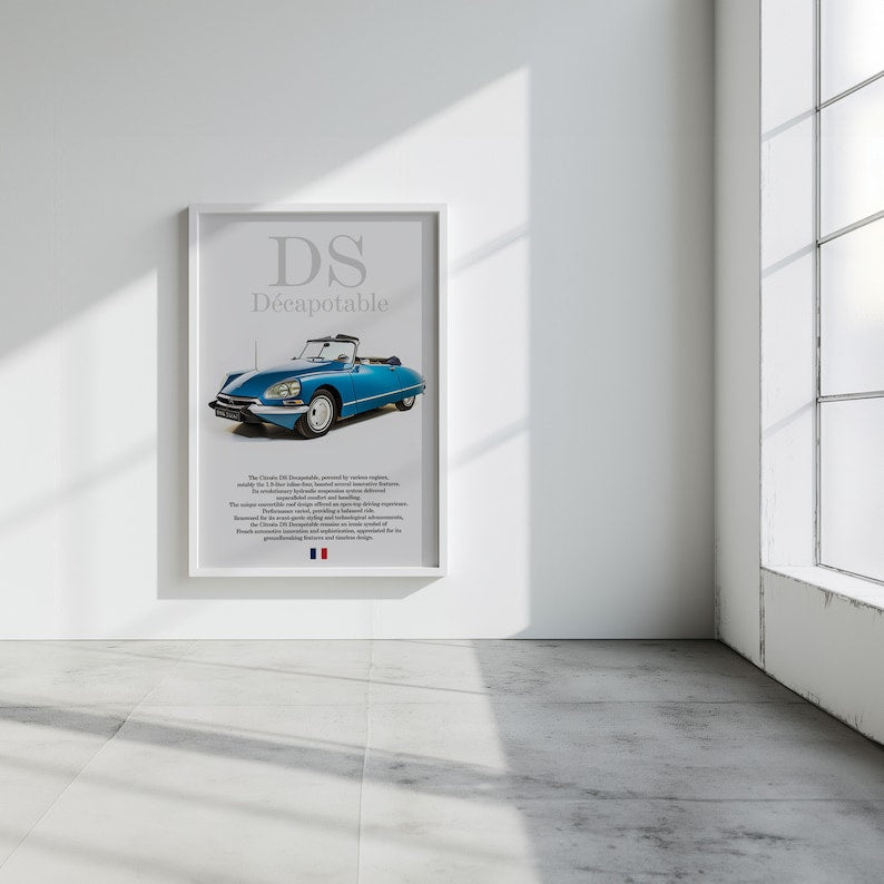 Vintage Citroën DS Poster: Iconic French Car Art for Enthusiasts