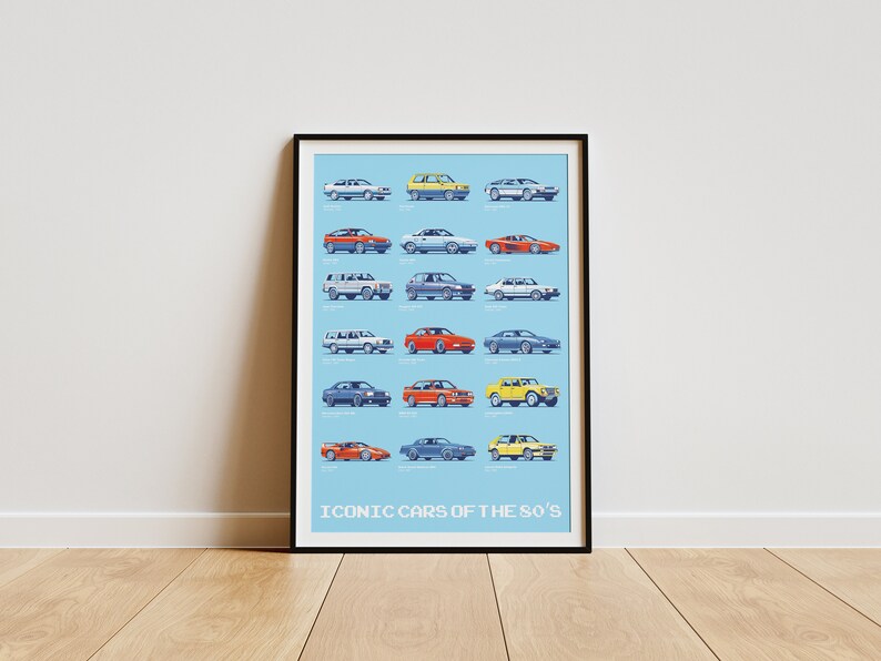 Nostalgic 80's Classic Car Posters - Printable Wall Art