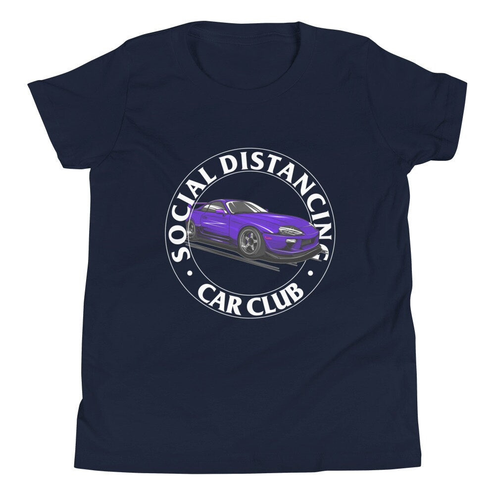 JZA80 JDM 2JZ Social Distancing Car Club Youth Short Sleeve T-Shirt