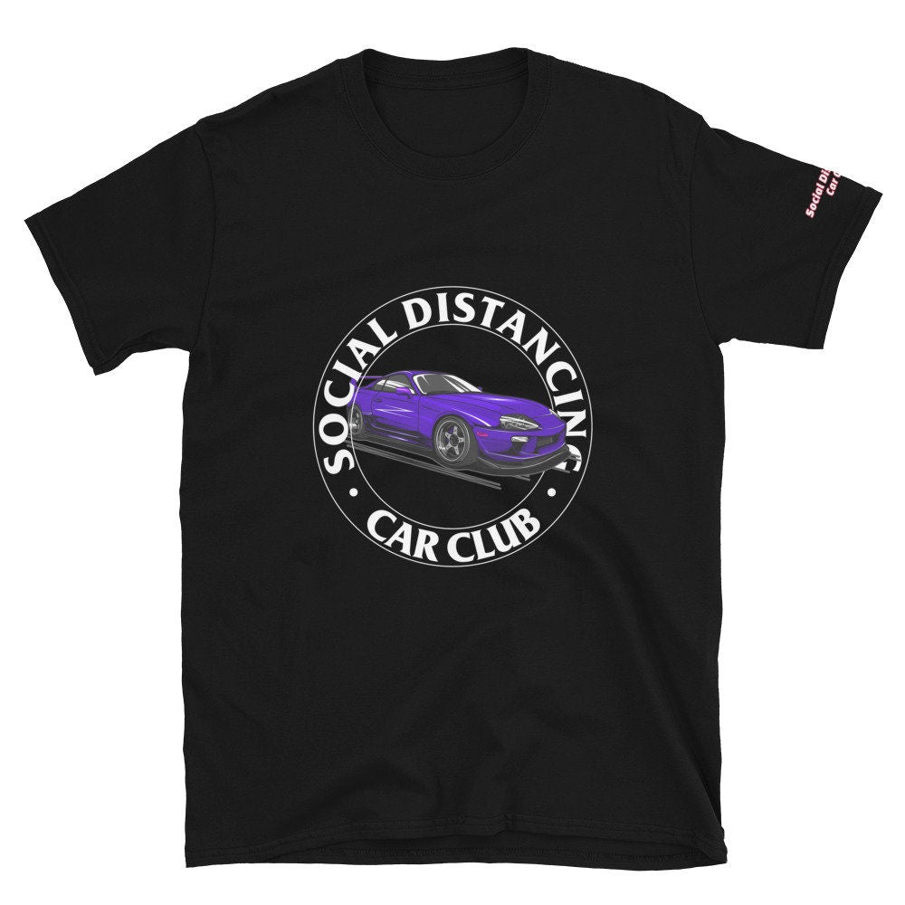 JZA80 JDM 2JZ Social Distancing Car Club Short-Sleeve Unisex T-Shirt