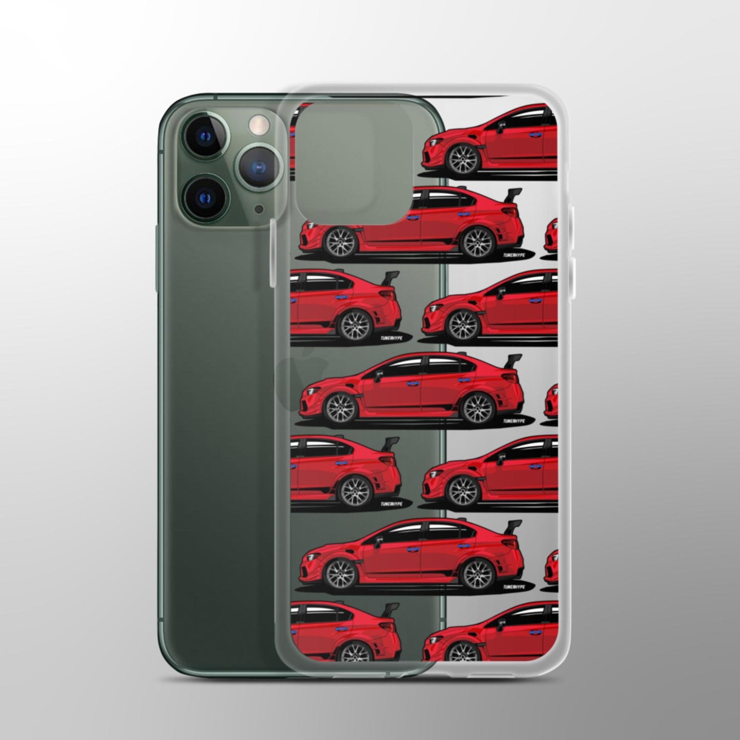 Прозрачный чехол для iPhone Subaru WRX STI - Чистый красный