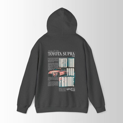 1998 Toyota Supra Retro Hoodie - Vintage JDM Fashion for Car Enthusiasts - Nostalgic JDM Streetwear for Car Lovers