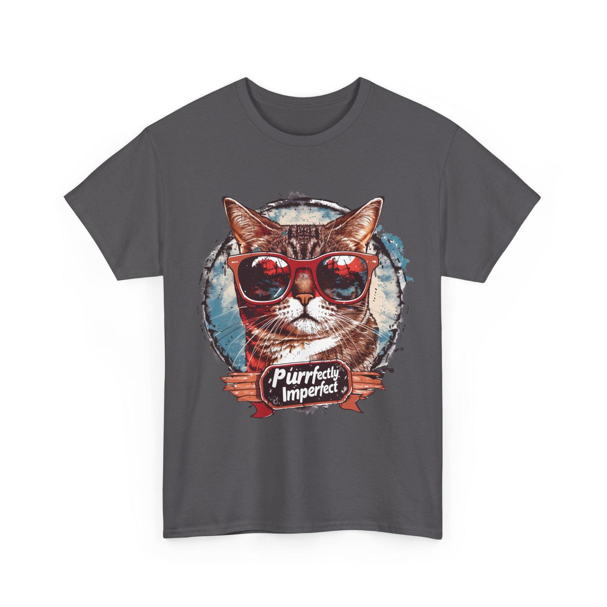 Purrfectly Imperfect Retro Graphic T-Shirt, Vintage Unisex Adult T Shirt, Vintage Kitten T Shirt, Cat T-Shirt, Funny Shirt, Retro Gifts