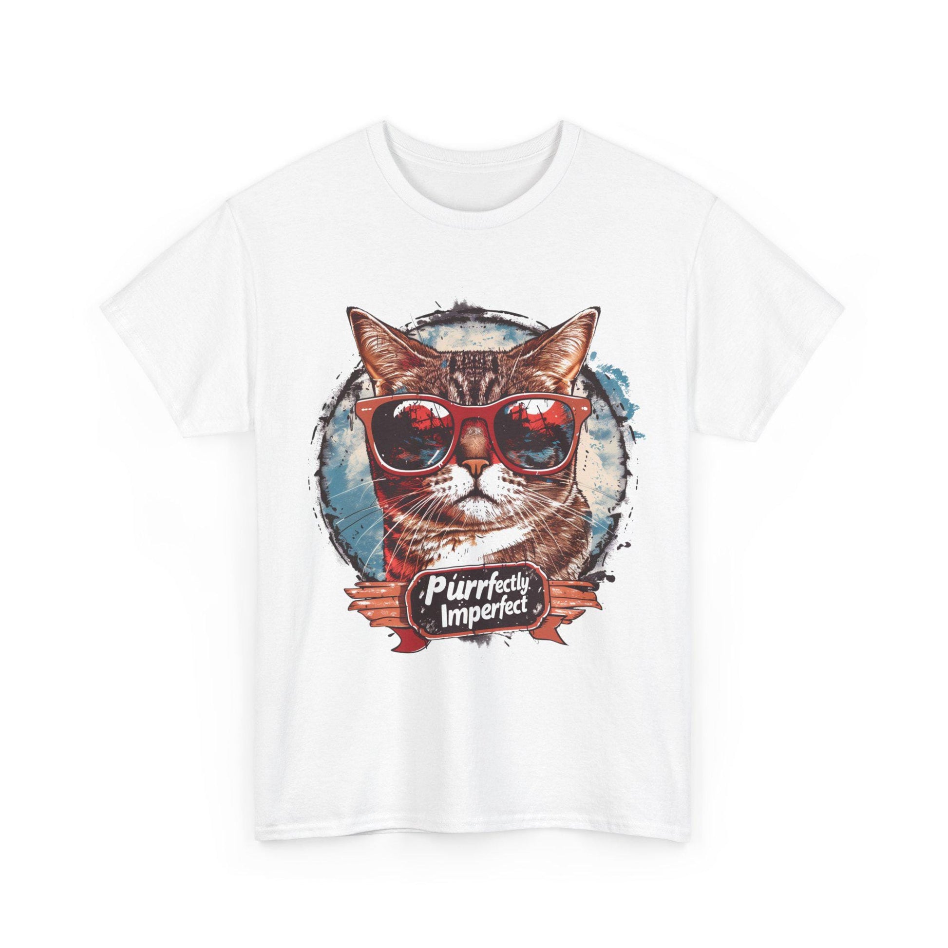 Purrfectly Imperfect Retro Graphic T-Shirt, Vintage Unisex Adult T Shirt, Vintage Kitten T Shirt, Cat T-Shirt, Funny Shirt, Retro Gifts